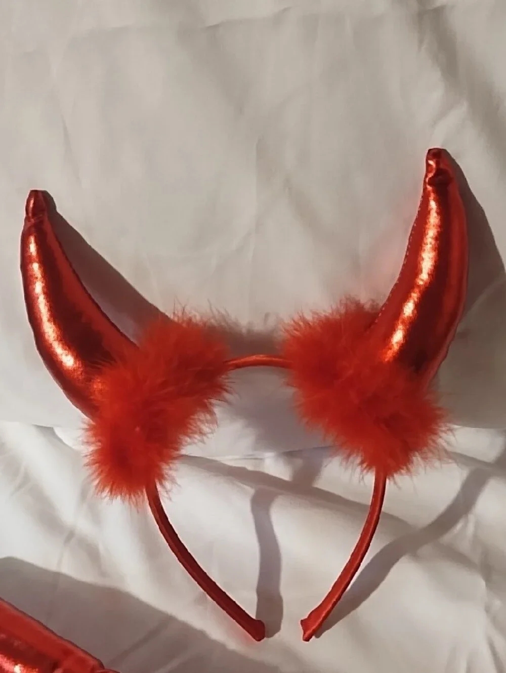 Kids Red Devil Horns Headband & Tail Costume Set